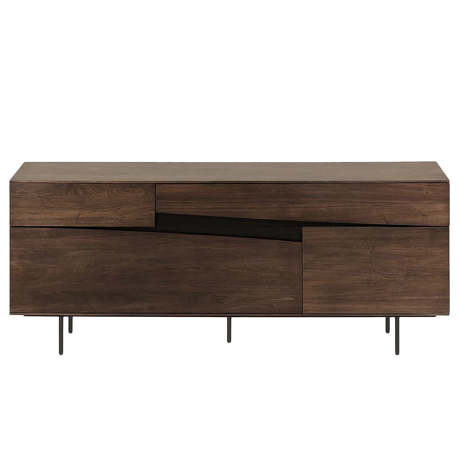 Red Living Buffet Kuuvi - Placage en bois véritable - Noyer / Noir 5 Red Living Buffet Kuuvi - Placage en bois véritable - Noyer / Noir – Image 3