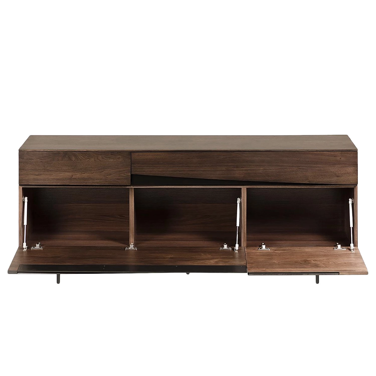 Red Living Buffet Kuuvi - Placage en bois véritable - Noyer / Noir 8 Red Living Buffet Kuuvi - Placage en bois véritable - Noyer / Noir – Image 6