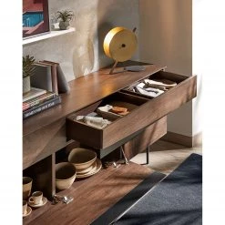 Red Living Buffet Kuuvi - Placage en bois véritable - Noyer / Noir 23 Red Living Buffet Kuuvi - Placage en bois véritable - Noyer / Noir -Meubles de salon Soldes 1000210885 200824 12201000022 DETAILS P000000001000210885