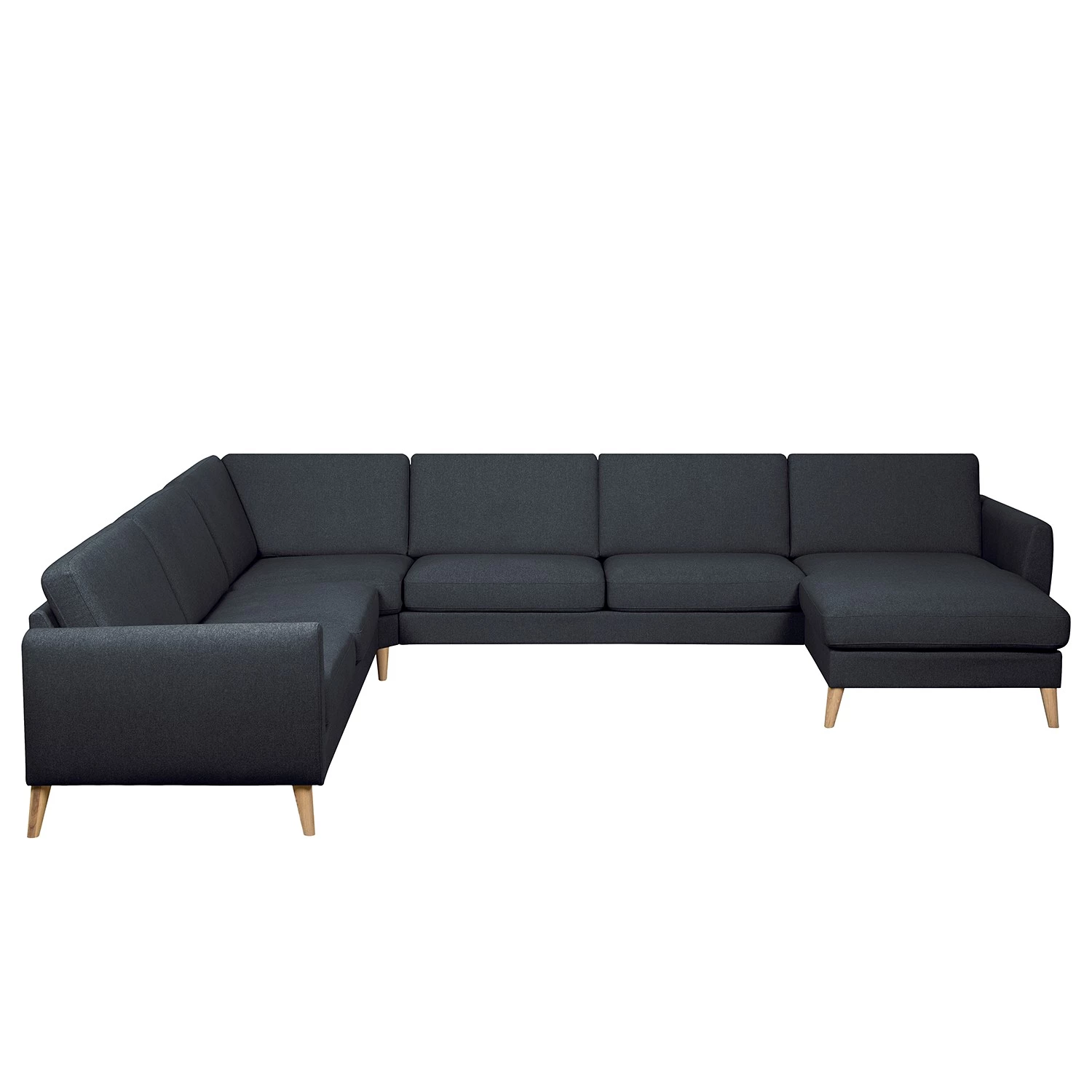 Mørteens Canapé panoramique Kustavi - Tissu structuré - Bleu foncé 6 Mørteens Canapé panoramique Kustavi - Tissu structuré - Bleu foncé – Image 4