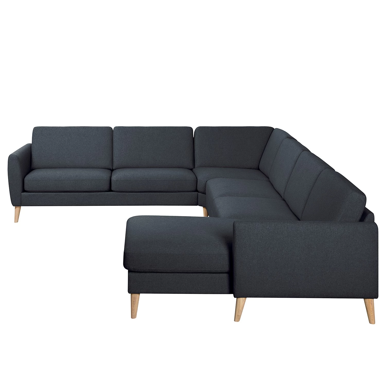 Mørteens Canapé panoramique Kustavi - Tissu structuré - Bleu foncé 7 Mørteens Canapé panoramique Kustavi - Tissu structuré - Bleu foncé – Image 5