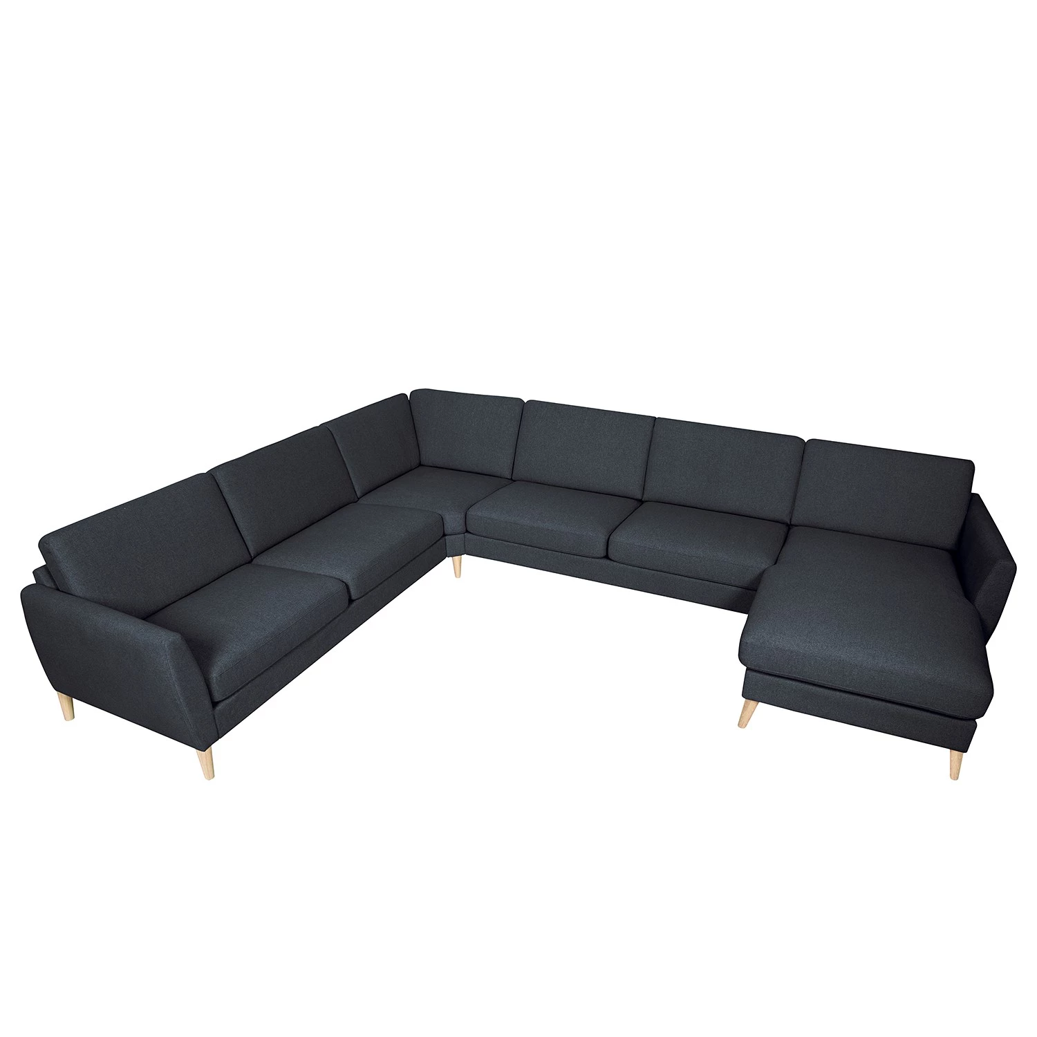 Mørteens Canapé panoramique Kustavi - Tissu structuré - Bleu foncé 10 Mørteens Canapé panoramique Kustavi - Tissu structuré - Bleu foncé – Image 8