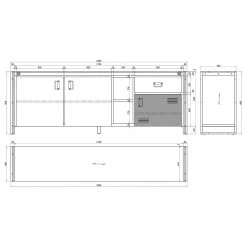 Ars manufacti Buffet Manchester VI - Acacia massif / Métal - Acacia / Anthracite 31 Ars manufacti Buffet Manchester VI - Acacia massif / Métal - Acacia / Anthracite -Meubles de salon Soldes 1000210964 200807 14060500029 SKETCH DETAILS P000000001000210964 sketch