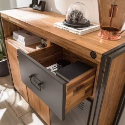 Ars manufacti Buffet Manchester VII - Acacia massif / Métal - Acacia / Anthracite -Meubles de salon Soldes 1000210965 210121 12574800028 DETAILS P000000001000210965