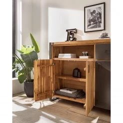 Ars manufacti Buffet Manchester VII - Acacia massif / Métal - Acacia / Anthracite -Meubles de salon Soldes 1000210965 210121 12574800029 DETAILS P000000001000210965