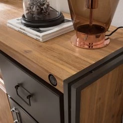 Ars manufacti Buffet Manchester VII - Acacia massif / Métal - Acacia / Anthracite -Meubles de salon Soldes 1000210965 210121 12574800032 DETAILS P000000001000210965