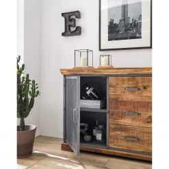 Ars manufacti Buffet Hunter II - Manguier massif / Métal - Manguier / Gris bleu 19 Ars manufacti Buffet Hunter II - Manguier massif / Métal - Manguier / Gris bleu -Meubles de salon Soldes 1000211063 210219 10173300002 DETAILS P000000001000211063