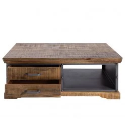 Ars manufacti Table basse Hunter - Manguier massif / Métal - Manguier / Gris bleu -Meubles de salon Soldes 1000211073 210127 06304400039 DETAILS P000000001000211073