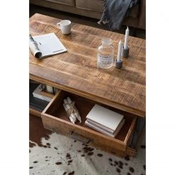 Ars manufacti Table basse Hunter - Manguier massif / Métal - Manguier / Gris bleu -Meubles de salon Soldes 1000211073 210225 12533900023 MOOD DETAILS P000000001000211073 mood