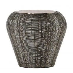 Jack & Alice Bout de canapé Crossett III - Aluminium / Fer / Laiton vieilli / Noir