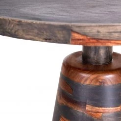 Naturoo Bout de canapé Brookwood VI - Placage en pierre véritable / Sheesham massif - Sheesham / Sheesham bleu gris -Meubles de salon Soldes 1000211411 200504 13491400025 DETAILS P000000001000211411