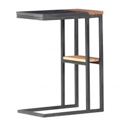 Red Living Bout de canapé Brookwood VII - Placage en pierre véritable / Acacia massif - ardoise / Acacia