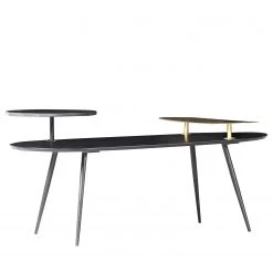 Red Living Table basse Wexford I - Manguier massif / Marbre - Manguier /Marbre noir