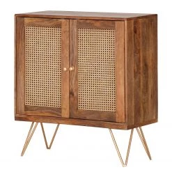 Naturoo Commode Nyack III - Manguier massif / Vannerie - Manguier / Doré