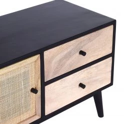 Red Living Meuble TV Lexham I - Manguier massif / Rotin - Manguier / Manguier noir 5 Red Living Meuble TV Lexham I - Manguier massif / Rotin - Manguier / Manguier noir -Meubles de salon Soldes 1000211470 200504 13495100243 DETAILS P000000001000211470