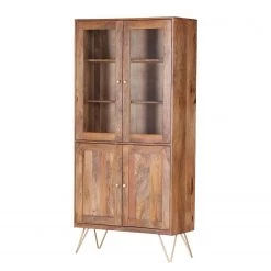 Naturoo Vitrine Nyack - Manguier massif / Vannerie - Manguier / Doré -Meubles de salon Soldes 1000211479 200504 13495400268 DETAILS P000000001000211479
