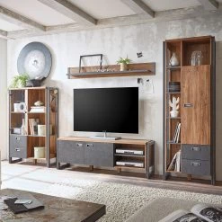 Ars manufacti Tablette murale Marton - Imitation chêne Stirling / Anthracite -Meubles de salon Soldes 1000211518 200424 13260000009 MOOD DETAILS P000000001000211518 mood