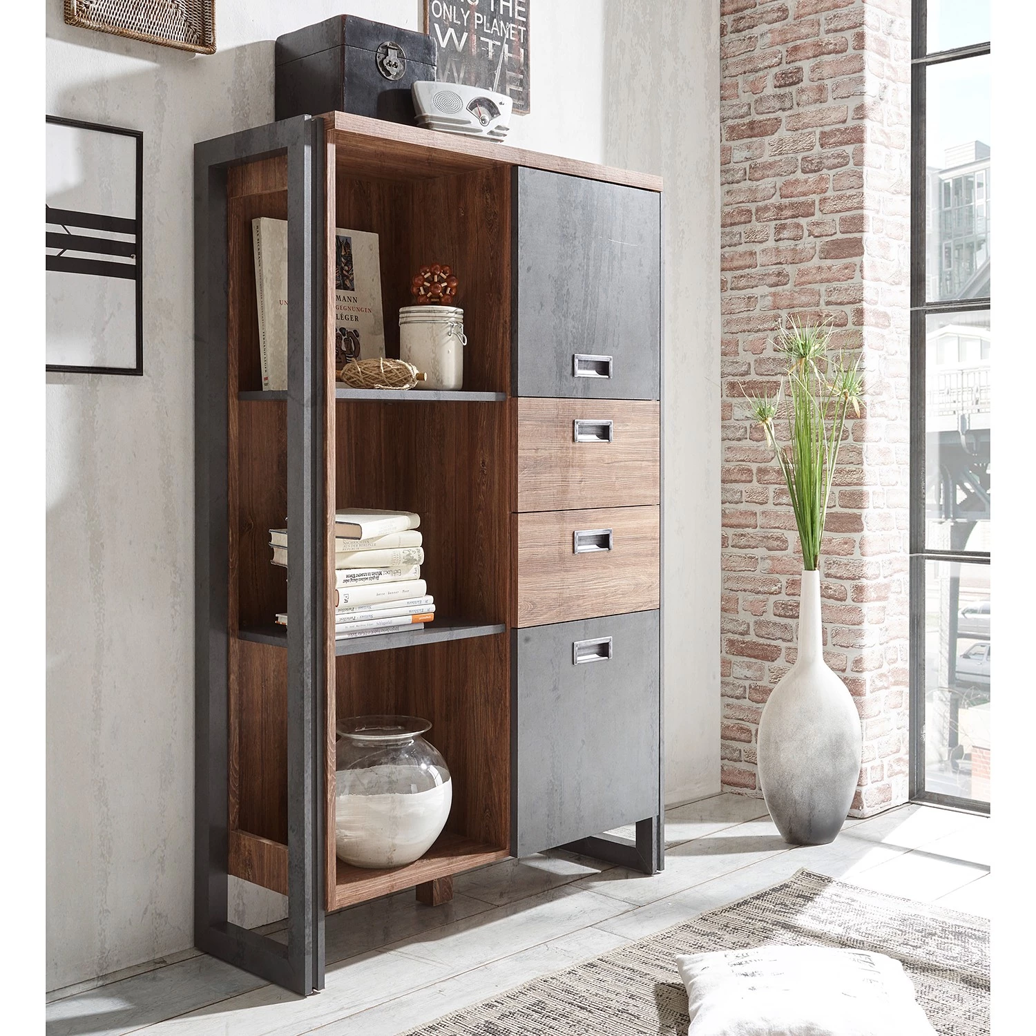 Ars manufacti Étagère Marton III - Imitation chêne Stirling / Anthracite 5 Ars manufacti Étagère Marton III - Imitation chêne Stirling / Anthracite – Image 3