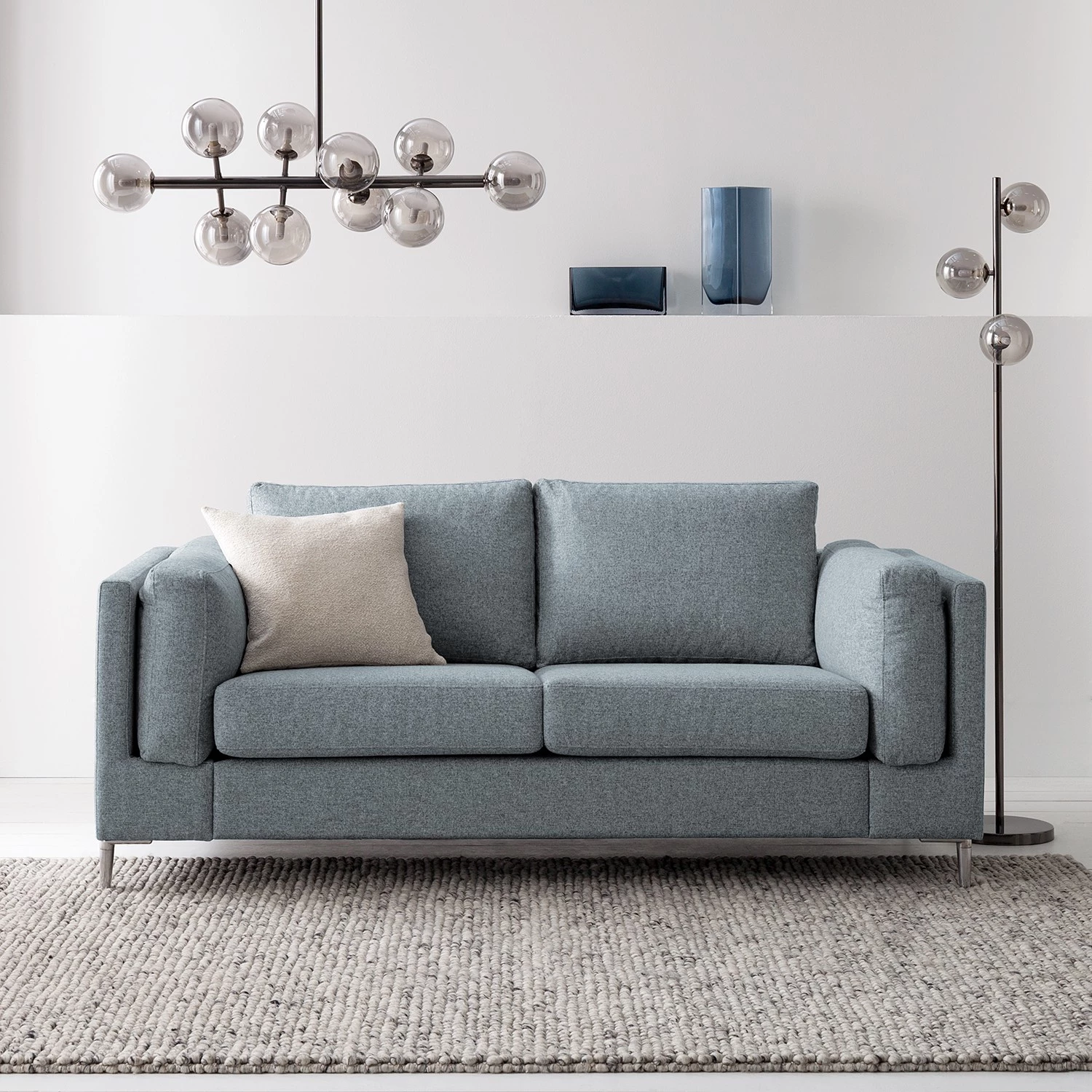 Studio Copenhagen 2 places Canapé COSO Classic+ - Tissu Inze: Gris bleu - Chrome brillant 5 Studio Copenhagen 2 places Canapé COSO Classic+ - Tissu Inze: Gris bleu - Chrome brillant – Image 3