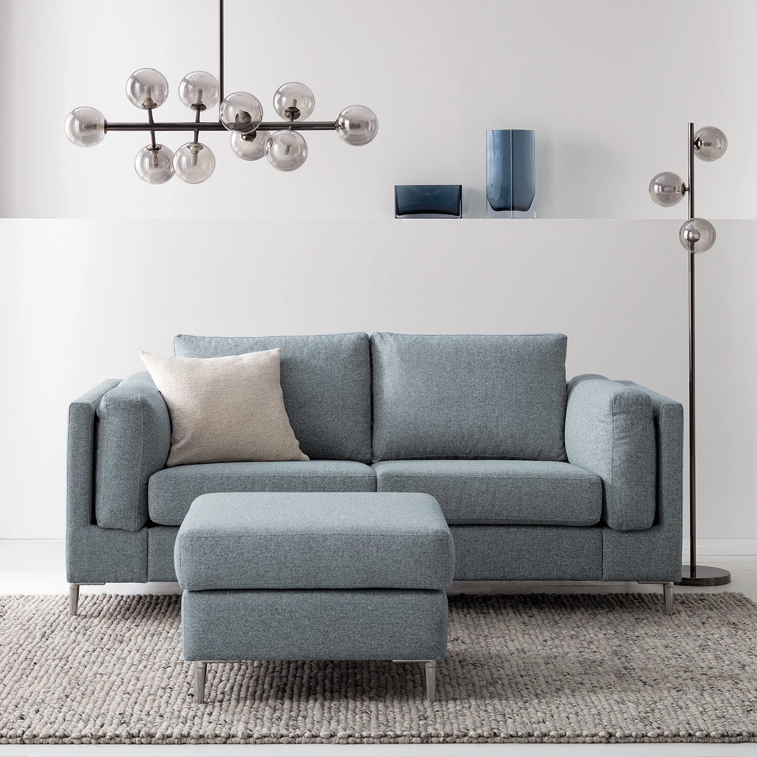 Studio Copenhagen 2 places Canapé COSO Classic+ - Tissu Inze: Gris bleu - Chrome brillant 6 Studio Copenhagen 2 places Canapé COSO Classic+ - Tissu Inze: Gris bleu - Chrome brillant – Image 4