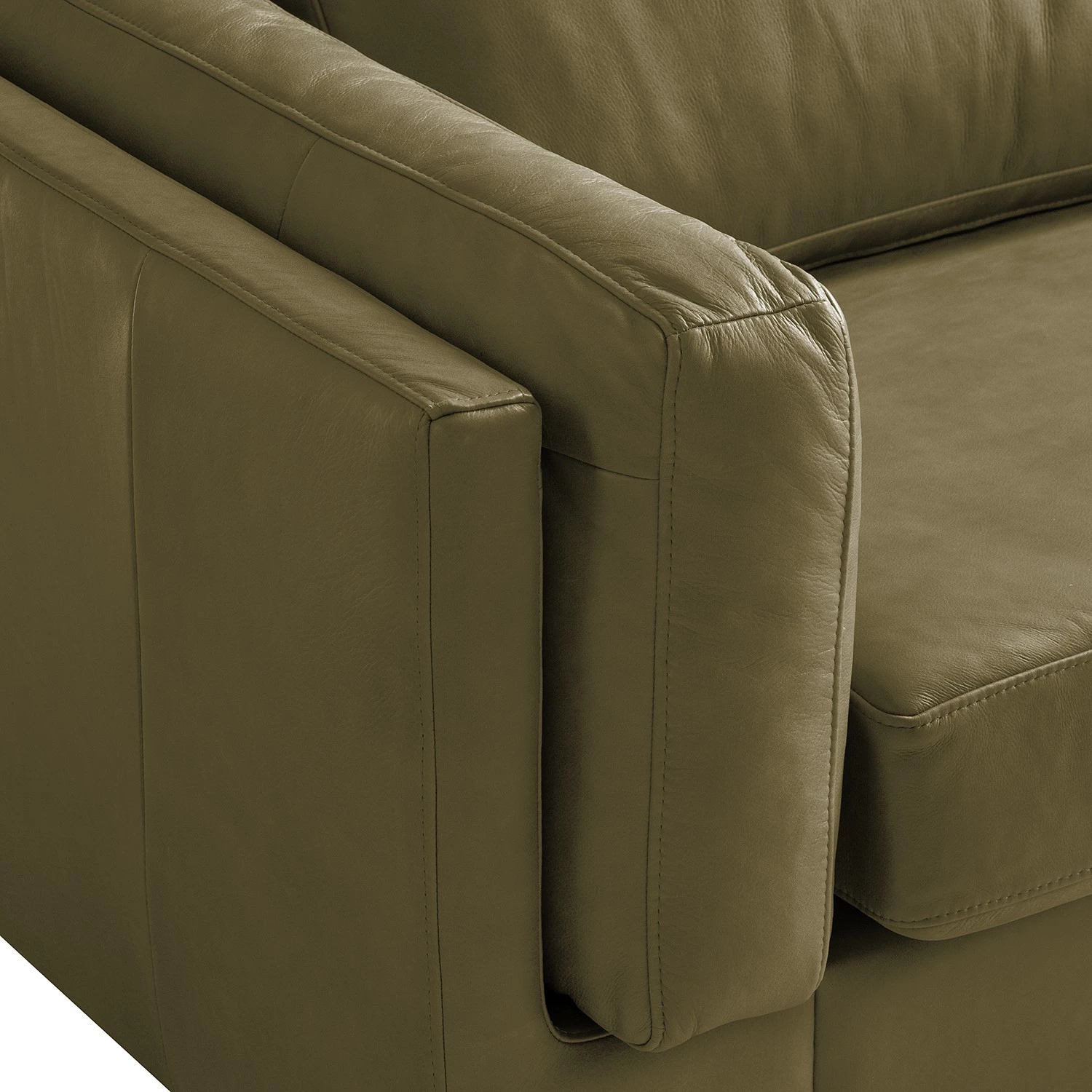 Studio Copenhagen Canapé d’angle COSO Classic+ méridienne - Cuir véritable Taru : Vert olive - Largeur : 246 cm - Méridienne courte à droite (vue de face) - Chrome brillant 16 Studio Copenhagen Canapé d’angle COSO Classic+ méridienne - Cuir véritable Taru : Vert olive - Largeur : 246 cm - Méridienne courte à droite (vue de face) - Chrome brillant – Image 14