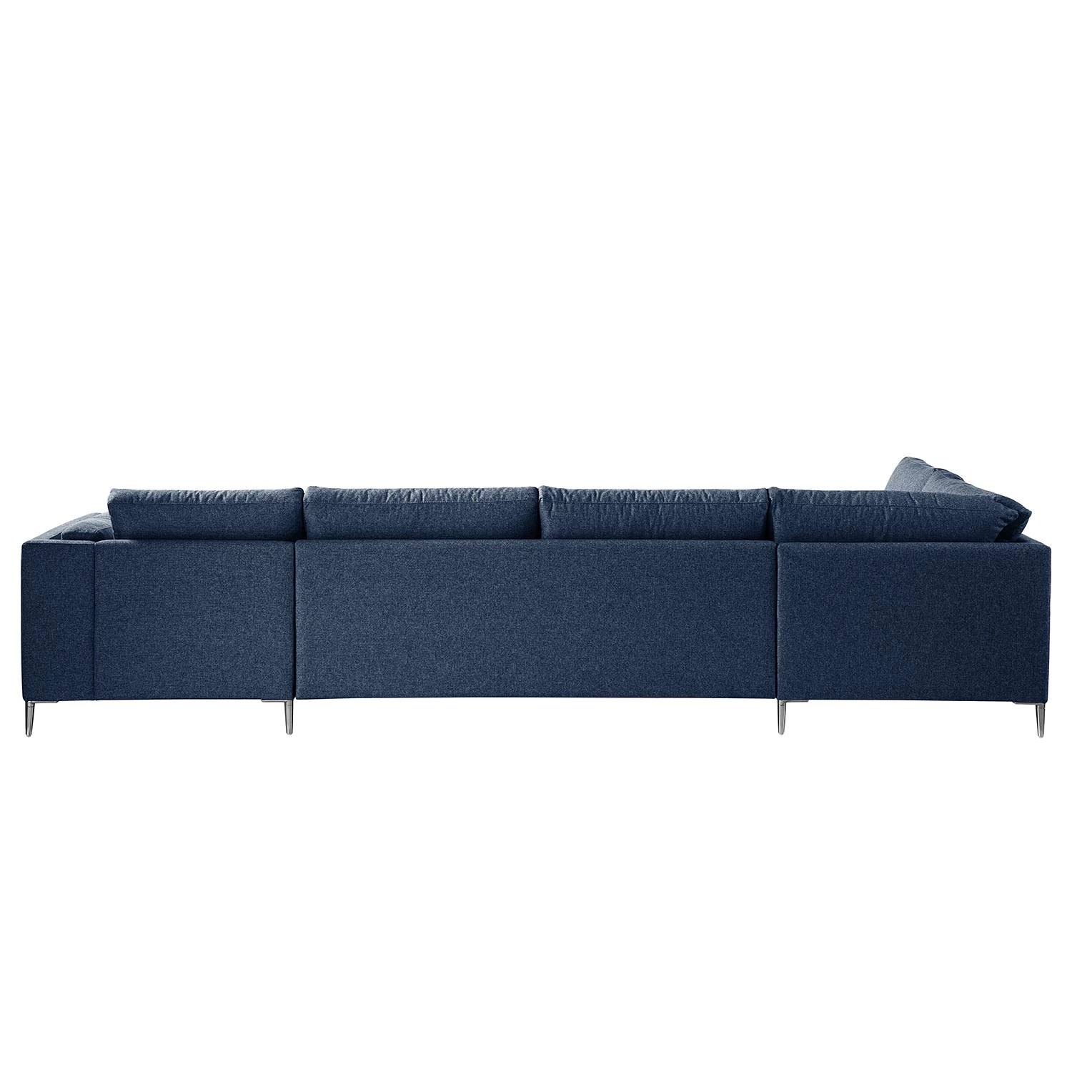 Studio Copenhagen Canapé panoramique COSO Classic+ - Tissu Inze: Bleu - Méridienne courte à droite / longue à gauche (vue de face) - Coffre de lit - Chrome brillant 10 Studio Copenhagen Canapé panoramique COSO Classic+ - Tissu Inze: Bleu - Méridienne courte à droite / longue à gauche (vue de face) - Coffre de lit - Chrome brillant – Image 8