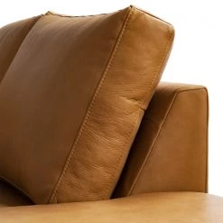 Studio Copenhagen Canapé panoramique COSO Classic+ - Cuir véritable Taru : Marron clair - Méridienne courte à gauche / longue à droite (vue de face) - Coffre de lit - Chrome brillant -Meubles de salon Soldes 1000212011 200811 17212400976 DETAILS P000000001000212011