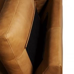 Studio Copenhagen Canapé panoramique COSO Classic+ - Cuir véritable Taru : Marron clair - Méridienne courte à gauche / longue à droite (vue de face) - Coffre de lit - Chrome brillant -Meubles de salon Soldes 1000212011 200811 17212400977 DETAILS P000000001000212011