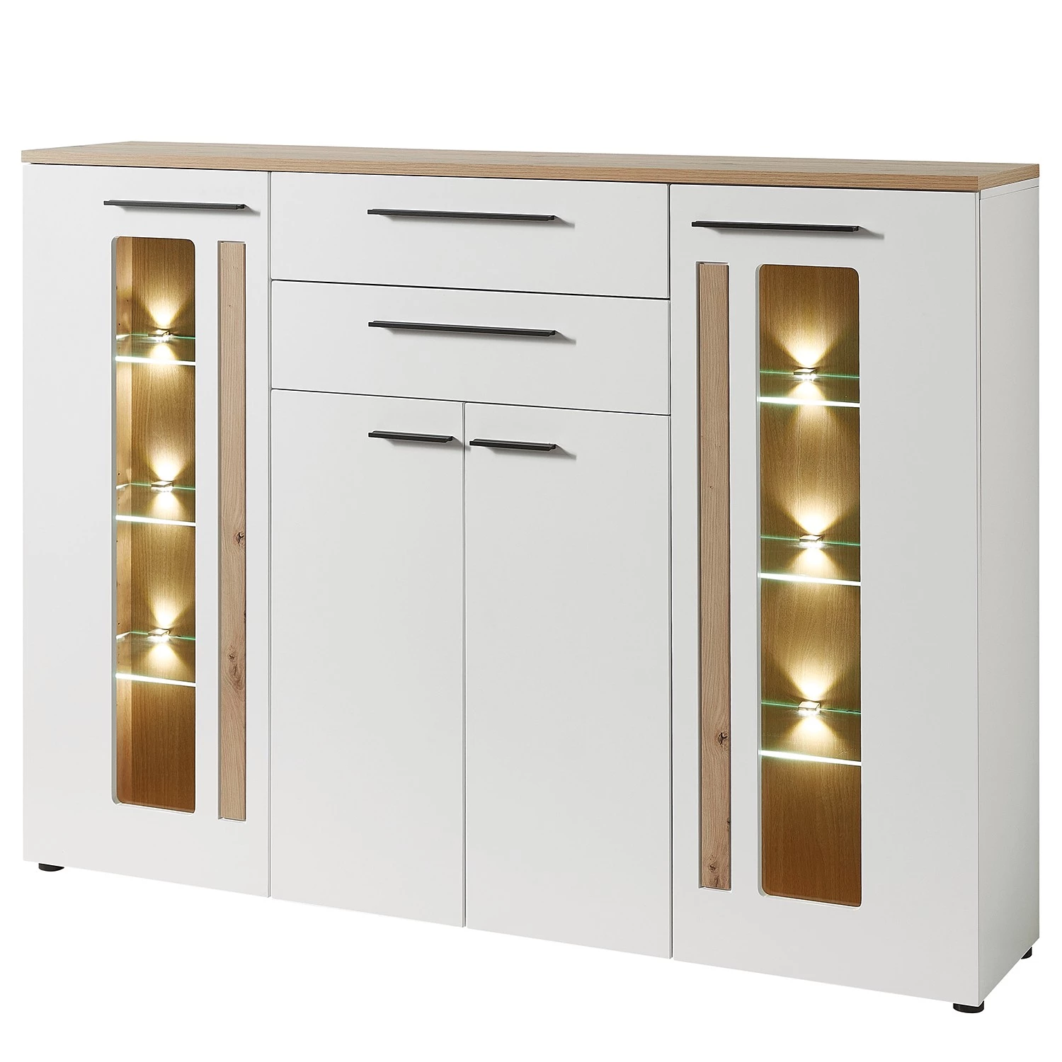 Red Living Buffet haut Parolin - Avec éclairage - Blanc 3 Red Living Buffet haut Parolin - Avec éclairage - Blanc