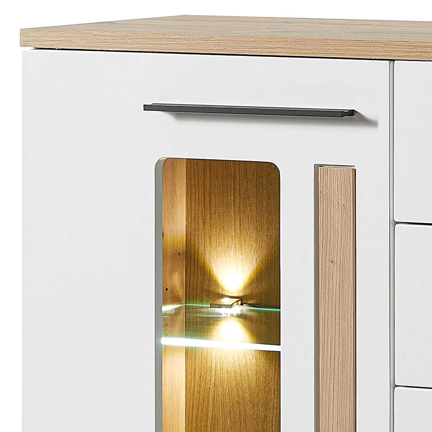 Red Living Buffet haut Parolin - Avec éclairage - Blanc 10 Red Living Buffet haut Parolin - Avec éclairage - Blanc – Image 8