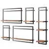 Ars manufacti Étagères murales Manchester II (5 élém.) - Acacia massif / Métal - Acacia / Anthracite