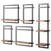 Ars manufacti Étagères murales Manchester III (5 él.) - Acacia massif / Métal - Acacia / Anthracite -Meubles de salon Soldes 1000213199 200713 18103600003 IMAGE P000000001000213199