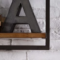 Ars manufacti Étagères murales Manchester V (7 élém.) - Acacia massif / Métal - Acacia / Anthracite -Meubles de salon Soldes 1000213201 200527 13212400042 DETAILS P000000001000213201