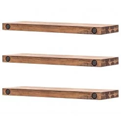 Ars manufacti Tablettes murales Manchester (lot de 3) - Acacia massif - Largeur : 60 cm