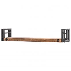 Ars manufacti Tablettes murales Manchester (lot de 2) - Acacia massif / Métal - Acacia / Anthracite - Largeur : 110 cm -Meubles de salon Soldes 1000213217 200831 09510000014 DETAILS P000000001000213217