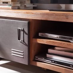 Ars manufacti Meubles TV Manchester III (3 éléments) - Acacia massif / Métal - Acacia / Anthracite -Meubles de salon Soldes 1000213222 200831 09510400059 DETAILS P000000001000213222