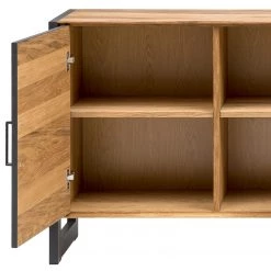 Naturoo Buffet Ironwood II - Placage en bois véritable / Métal - Chêne vieilli / Gris -Meubles de salon Soldes 1000213239 200512 14004100040 DETAILS P000000001000213239