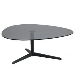 Red Living Table basse Mandan I - Verre / Métal - Gris foncé / Noir