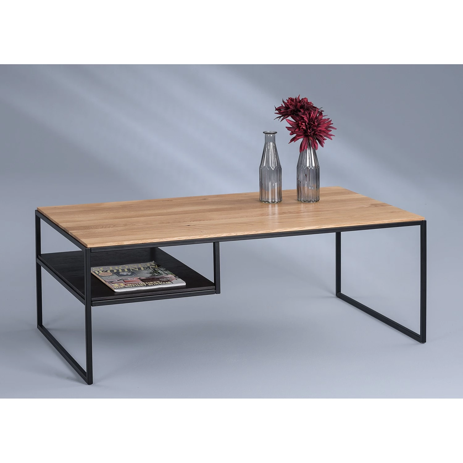 Loftscape Table basse Donelson - Chêne massif / Métal - Chêne / Noir 4 Loftscape Table basse Donelson - Chêne massif / Métal - Chêne / Noir – Image 2