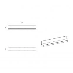 Loftscape Ensemble meubles TV Cely I (4 éléments) - Blanc brillant / Blanc mat -Meubles de salon Soldes 1000214312 200527 07015500163 SKETCH DETAILS P000000001000214312 sketch