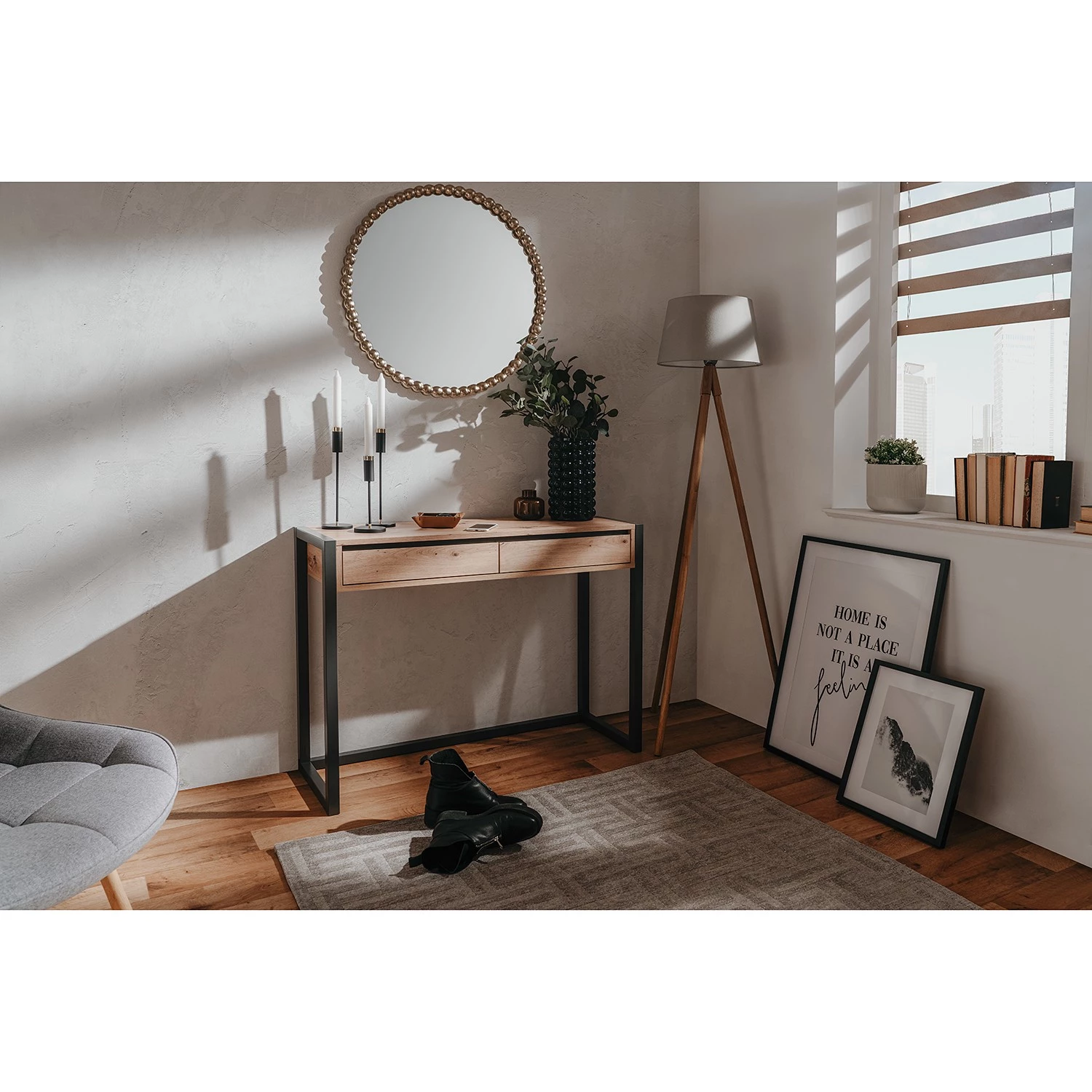 Red Living Console Denville - Imitation chêne artisan / Anthracite 3 Red Living Console Denville - Imitation chêne artisan / Anthracite – Image 2