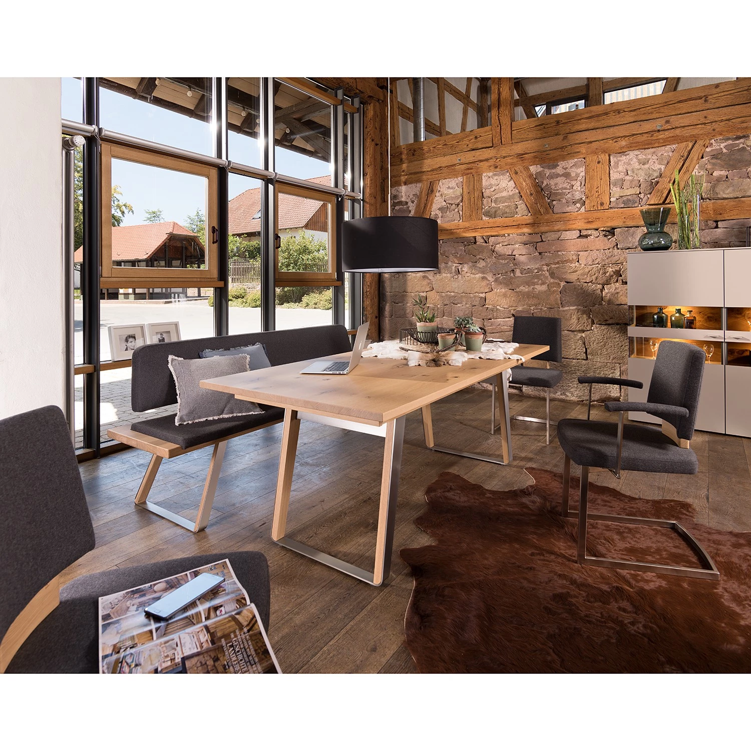 GWINNER Table Ramsay - Largeur : 180 cm - Extensible 4 GWINNER Table Ramsay - Largeur : 180 cm - Extensible – Image 2