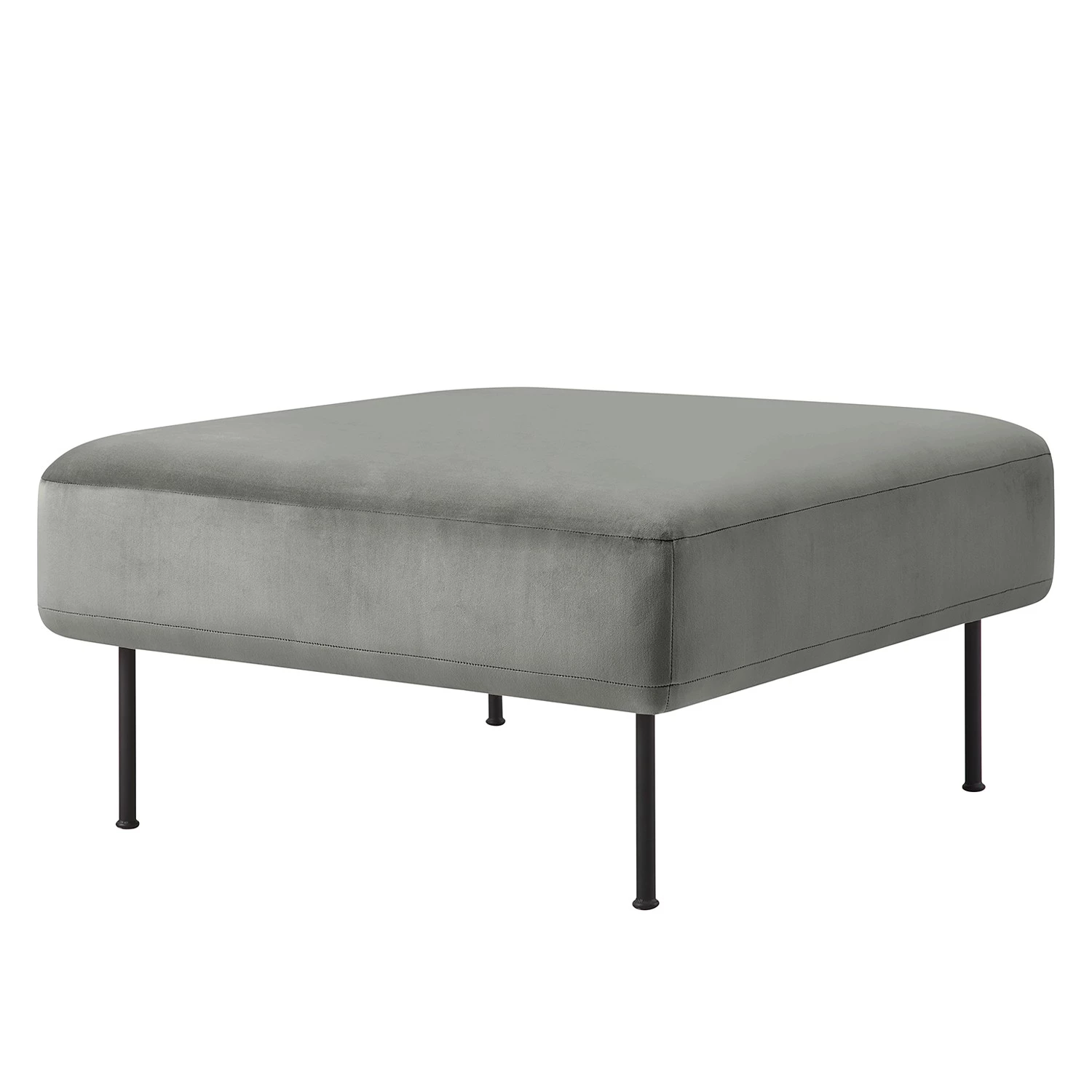 Fredriks Repose-pieds capitonné Bleecker - Velours - Gris 3 Fredriks Repose-pieds capitonné Bleecker - Velours - Gris