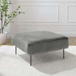 Fredriks Repose-pieds capitonné Bleecker - Velours - Gris 11 Fredriks Repose-pieds capitonné Bleecker - Velours - Gris -Meubles de salon Soldes 1000216243 210107 16320100404 MOOD DETAILS P000000001000216243 mood