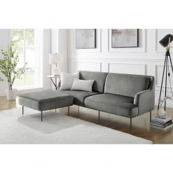 Fredriks Repose-pieds capitonné Bleecker - Velours - Gris 13 Fredriks Repose-pieds capitonné Bleecker - Velours - Gris -Meubles de salon Soldes 1000216243 210107 16320100406 MOOD DETAILS P000000001000216243 mood