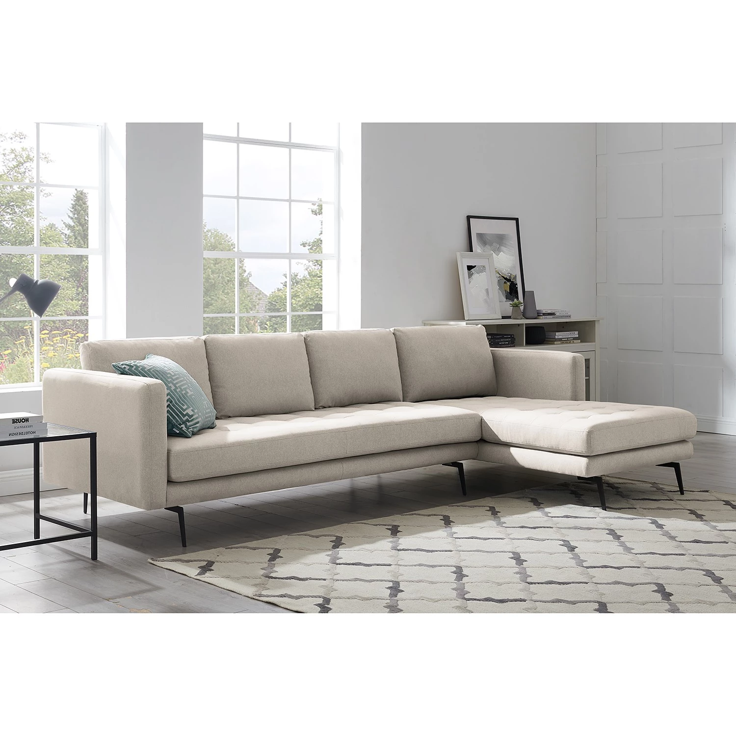 Mørteens Canapé d’angle Hamina - Flannel - Gris lumineux - Méridienne courte à droite (vue de face) 4 Mørteens Canapé d’angle Hamina - Flannel - Gris lumineux - Méridienne courte à droite (vue de face) – Image 2