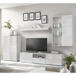 LC Spa Ensemble meubles TV Dama II (4 éléments) - Blanc brillant