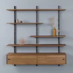 Studio Copenhagen Étagère murale Lautaro X - Partiellement en chêne massif - Chêne Noir / Noyer -Meubles de salon Soldes 1000216666 200820 06182200235 MOOD DETAILS P000000001000216666 mood