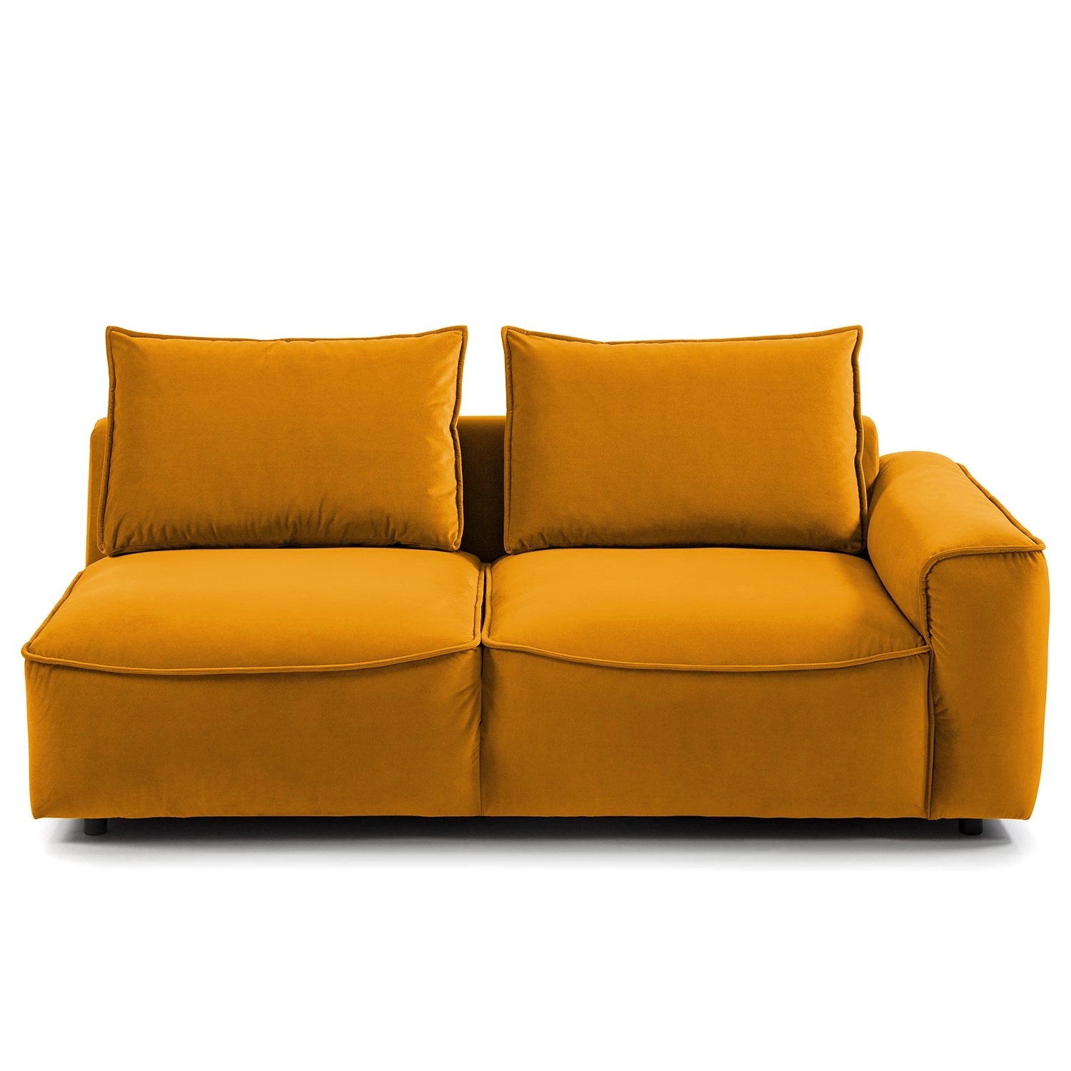 Studio Copenhagen Canapé modulable Buckley I (2/3 places) - Velours Shyla: Orange jaune - Accoudoir monté à droite (vu de face) 4 Studio Copenhagen Canapé modulable Buckley I (2/3 places) - Velours Shyla: Orange jaune - Accoudoir monté à droite (vu de face) – Image 2