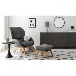 Studio Copenhagen Repose-pieds Marols - Velours Shyla: Gris - Chêne clair -Meubles de salon Soldes 1000217126 210122 15291000013 MOOD DETAILS P000000001000217126 mood